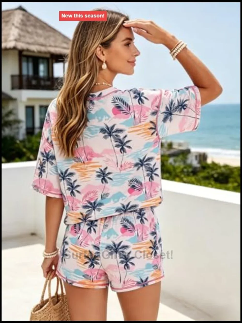2 Piece Hawaiian Short Set for Women Casual Summer Vacation Outfit